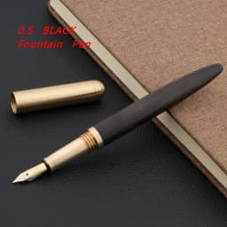 image-luxury Quality brand Red wood Fountain Pen brass Copper Calligraphy Golden M Nib INK pen Business Office school supplies