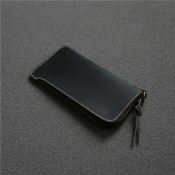 image-100% Genuine Leather Wallet For Men Male Real Cowhide Vintage Handmade Long Slim Zipper Clutch Men's Purse Card Holder Phone Bag
