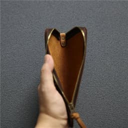 image-100% Genuine Leather Wallet For Men Male Real Cowhide Vintage Handmade Long Slim Zipper Clutch Men's Purse Card Holder Phone Bag