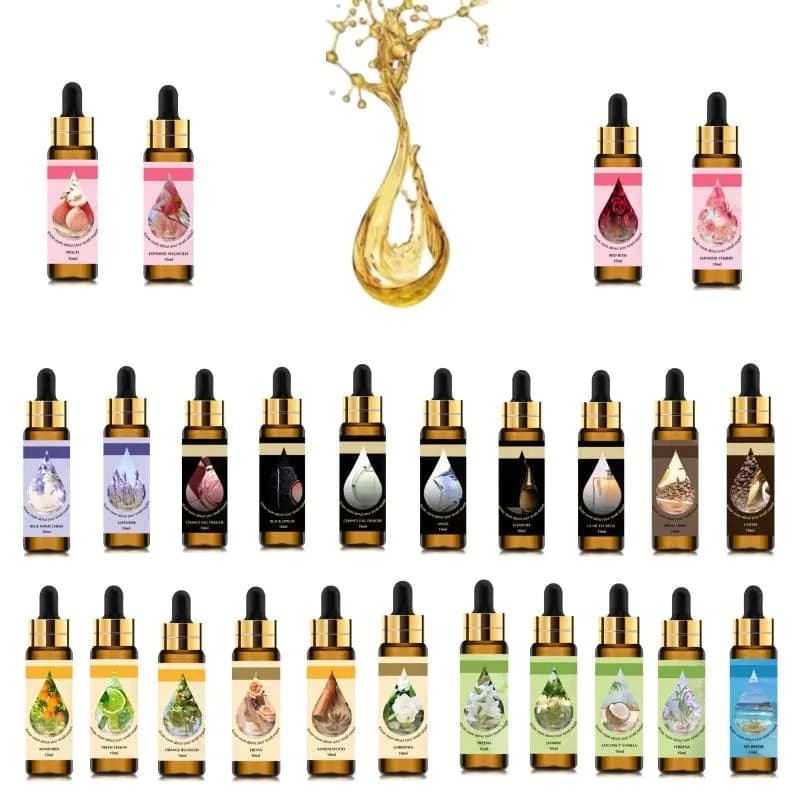 image-10ml Pure Fruit Flower Aroma Fragrance Essential Oil for Candle Soap Making Strawberry Mango Passion Musk Coconut with Dropper
