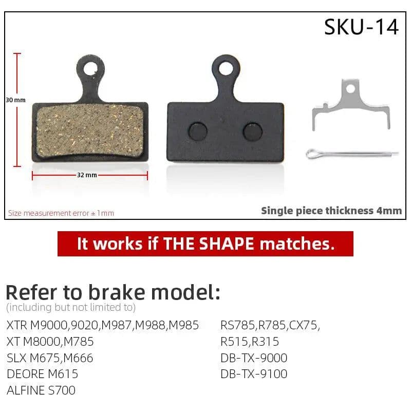 image-4 Pairs Resin MTB Cycling Bike Disc Bicycle Brake Pads for Shimano B01S Deore BR M465 475 Auriga Comp Drako Aquila Hylex