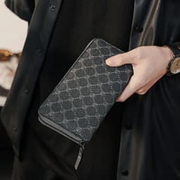 image-Xiao.p Fashion Men's High Quality Pu Leather Long Wallet Mobile Phone Card Clip Coin Purse Pattern Plaid Wallet Large Capacity
