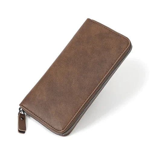 image-Xiao.p Fashion Men's High Quality Pu Leather Long Wallet Mobile Phone Card Clip Coin Purse Pattern Plaid Wallet Large Capacity