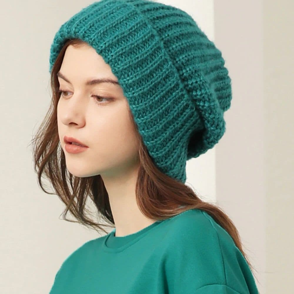 image-Winter Knitted Women's Hats Lock Temperature Warm Unisex Caps Skin-friendly Soft Big Head Woolen Beanie Clothing Accessories
