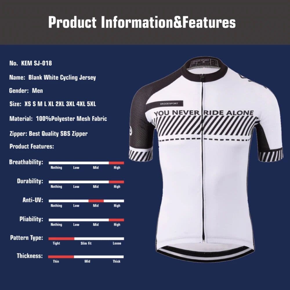 image-KEMALOCE Cycling Jersey 2022 Road Men Quick Dry Bicycle China Summer Anti-Uv MTB Dry Racing White Fit Blank XS-5XL Bike T Shirt