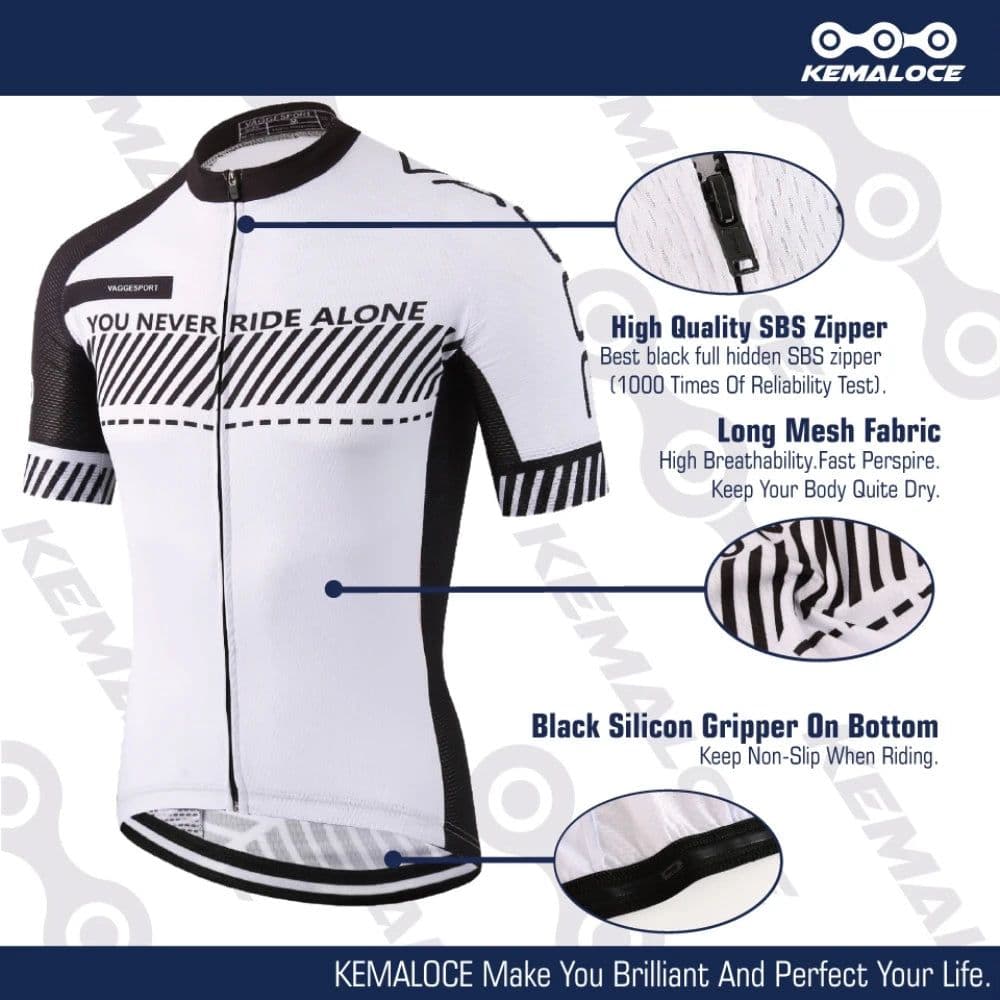 image-KEMALOCE Cycling Jersey 2022 Road Men Quick Dry Bicycle China Summer Anti-Uv MTB Dry Racing White Fit Blank XS-5XL Bike T Shirt