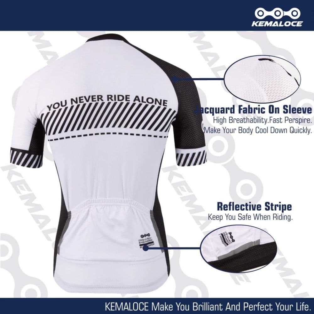 image-KEMALOCE Cycling Jersey 2022 Road Men Quick Dry Bicycle China Summer Anti-Uv MTB Dry Racing White Fit Blank XS-5XL Bike T Shirt