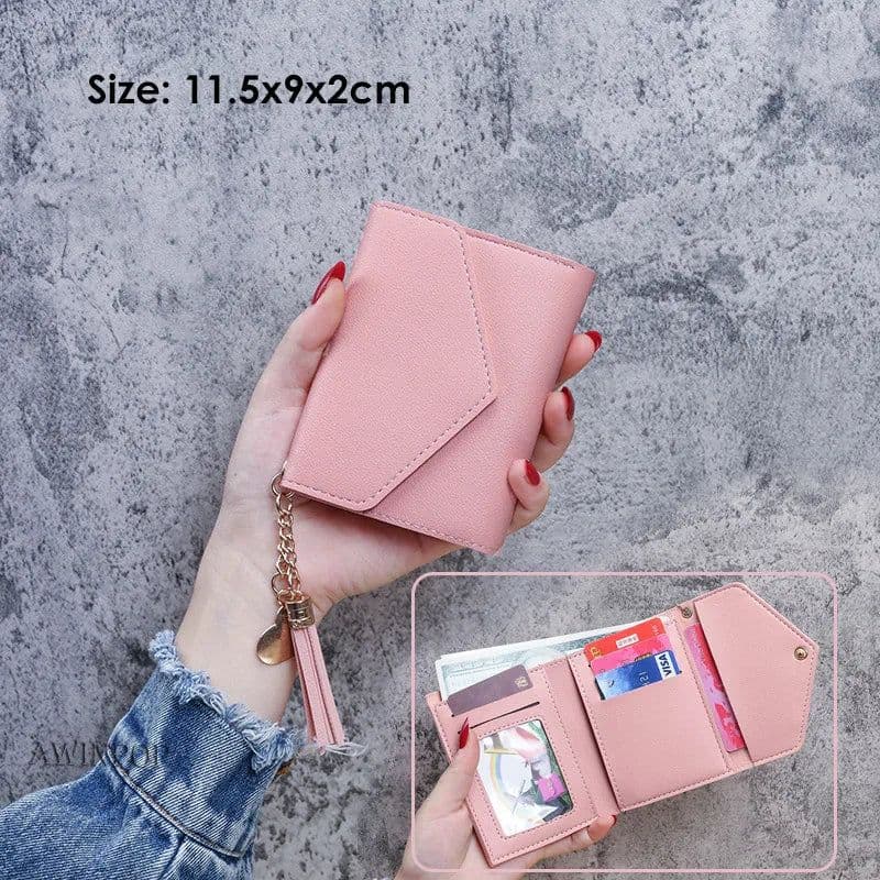 image-New Cherry Fruit Embroidery Women Purse Wallets Fashion Simple Students Wallet Small PU Leather Wallet Mini Card Holder Bags