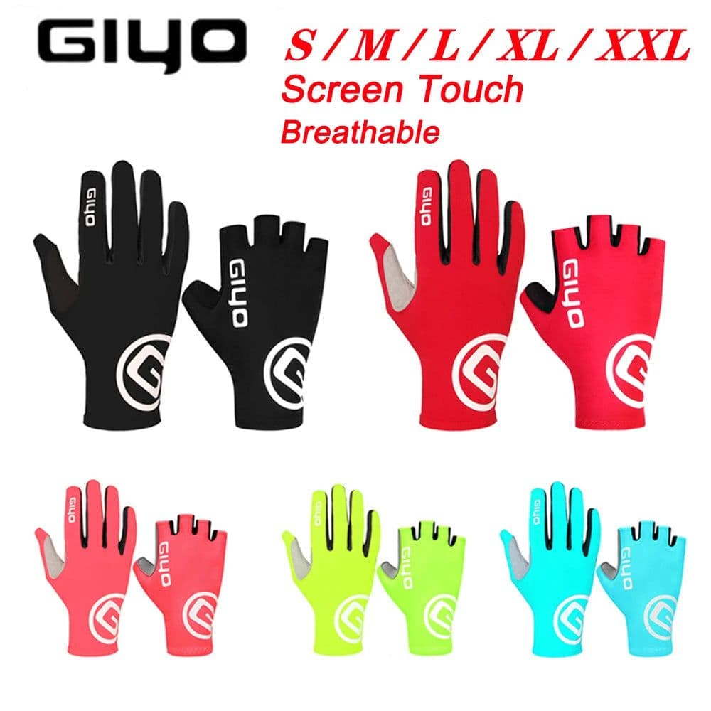 image-GIYO Touch Screen Full Half Fingers Gel Breathable Sports Cycling Gloves MTB Road Bike Riding Racing Women Men Bicycle Gloves