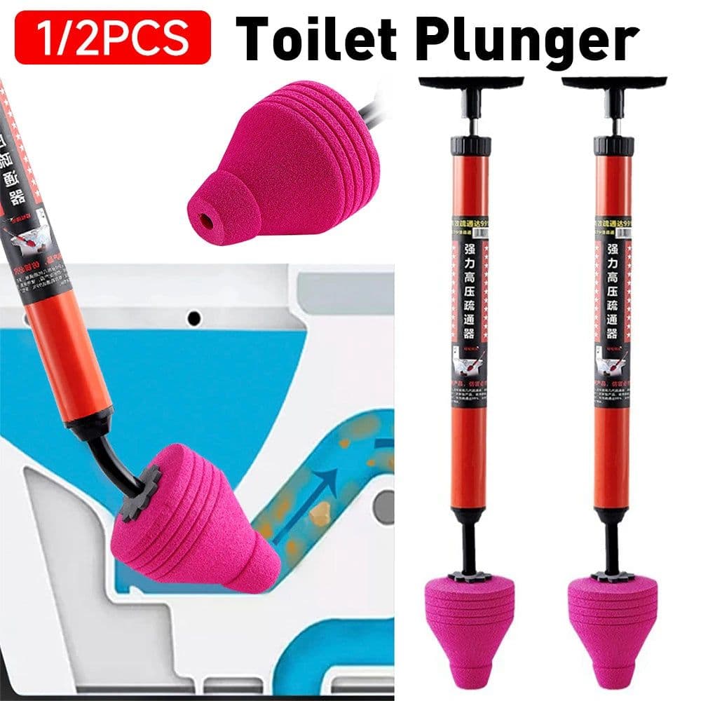 image-High Pressure Toilet Plunger Manual Air Drain Pipe Plunger Unblock One Shot Sewer Dredging Pipe Opener Drains Cleaning Tools