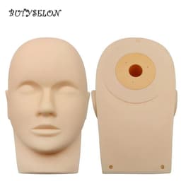 image-Rubber Practice Training Head Eyelash Extension Cosmetology Mannequin Doll Face Head For Eyelashes Makeup Practice Model