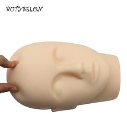 image-Rubber Practice Training Head Eyelash Extension Cosmetology Mannequin Doll Face Head For Eyelashes Makeup Practice Model