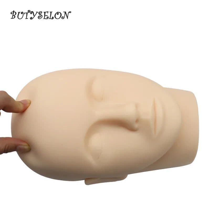 image-Rubber Practice Training Head Eyelash Extension Cosmetology Mannequin Doll Face Head For Eyelashes Makeup Practice Model