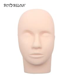 image-Rubber Practice Training Head Eyelash Extension Cosmetology Mannequin Doll Face Head For Eyelashes Makeup Practice Model