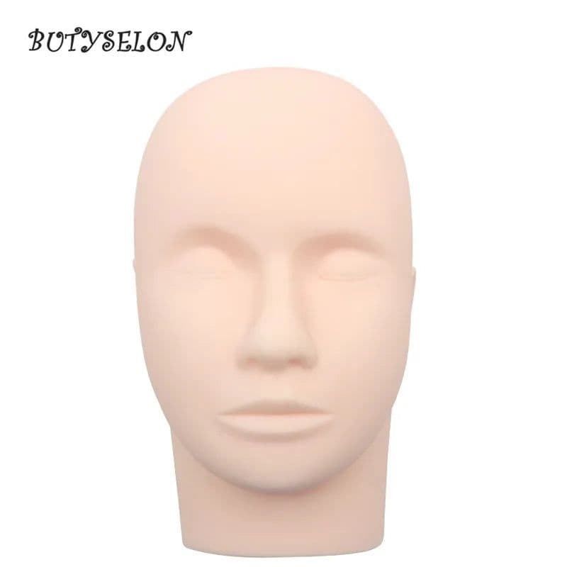 image-Rubber Practice Training Head Eyelash Extension Cosmetology Mannequin Doll Face Head For Eyelashes Makeup Practice Model