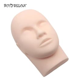 image-Rubber Practice Training Head Eyelash Extension Cosmetology Mannequin Doll Face Head For Eyelashes Makeup Practice Model