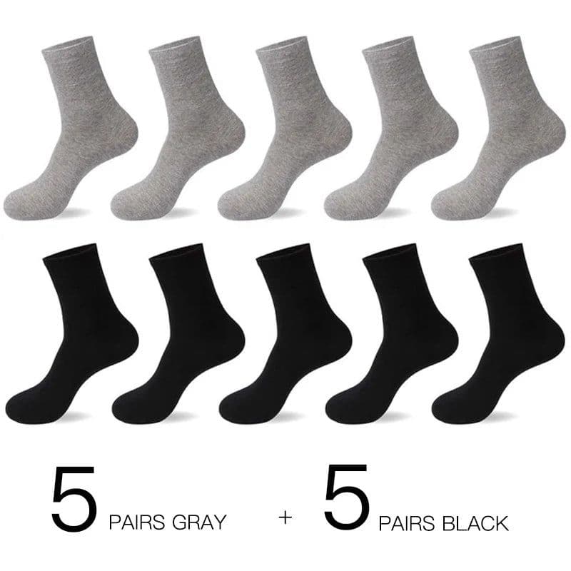 image-HSS 2023 Men's Cotton Socks New styles 10 Pairs / Lot Black Business Men Socks Breathable Spring Summer for Male US size(6.5-12)