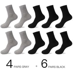 image-HSS 2023 Men's Cotton Socks New styles 10 Pairs / Lot Black Business Men Socks Breathable Spring Summer for Male US size(6.5-12)