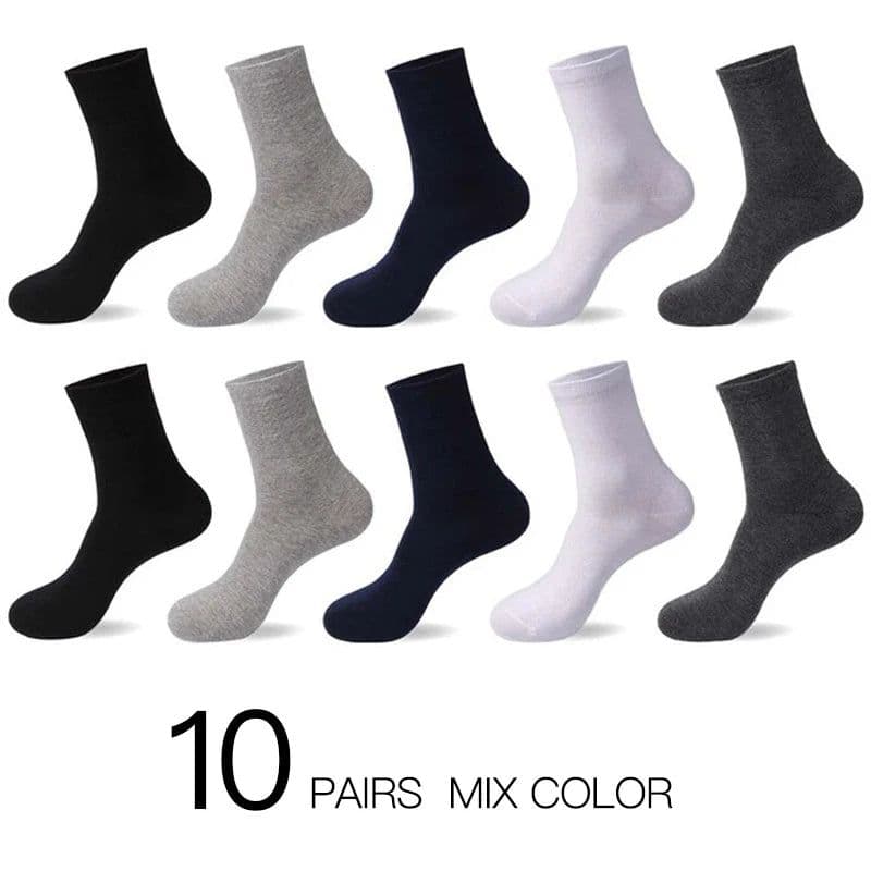 image-HSS 2023 Men's Cotton Socks New styles 10 Pairs / Lot Black Business Men Socks Breathable Spring Summer for Male US size(6.5-12)