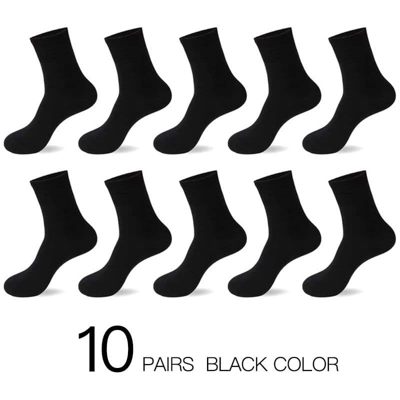 image-HSS 2023 Men's Cotton Socks New styles 10 Pairs / Lot Black Business Men Socks Breathable Spring Summer for Male US size(6.5-12)