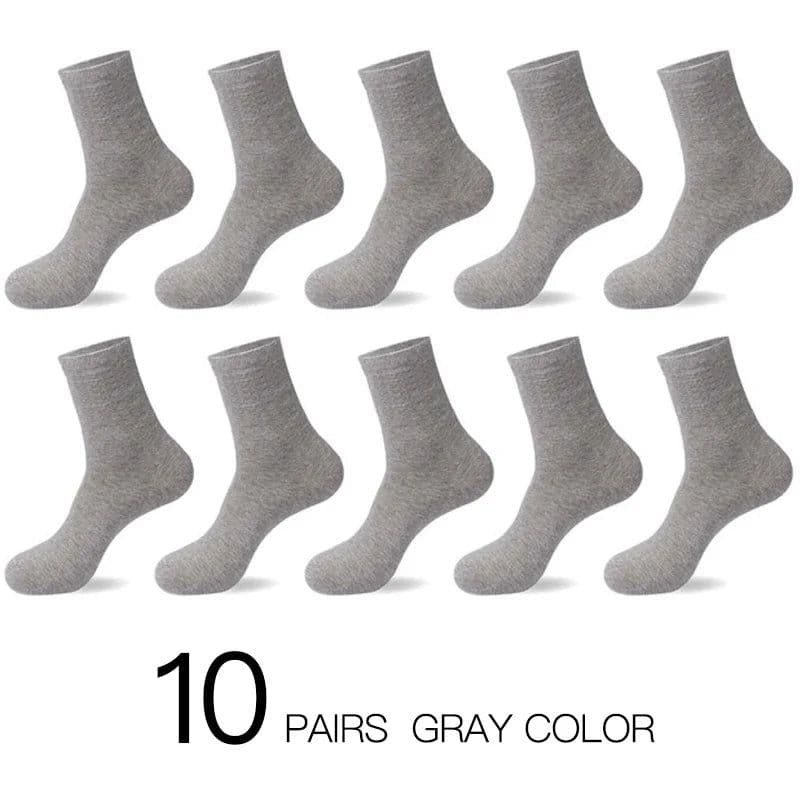 image-HSS 2023 Men's Cotton Socks New styles 10 Pairs / Lot Black Business Men Socks Breathable Spring Summer for Male US size(6.5-12)