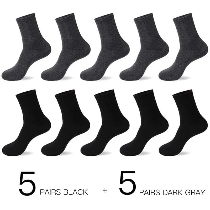 image-HSS 2023 Men's Cotton Socks New styles 10 Pairs / Lot Black Business Men Socks Breathable Spring Summer for Male US size(6.5-12)