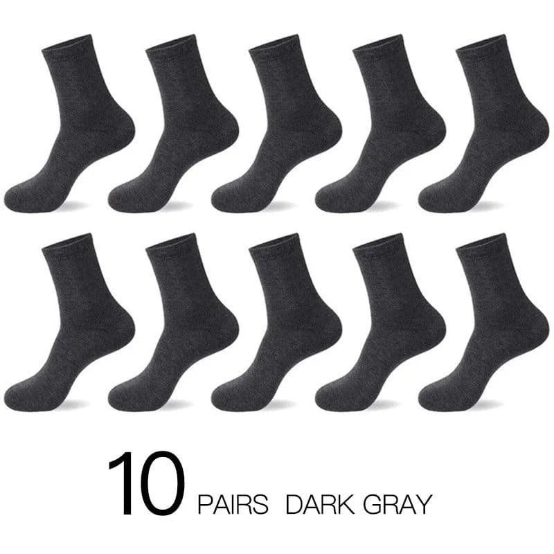 image-HSS 2023 Men's Cotton Socks New styles 10 Pairs / Lot Black Business Men Socks Breathable Spring Summer for Male US size(6.5-12)