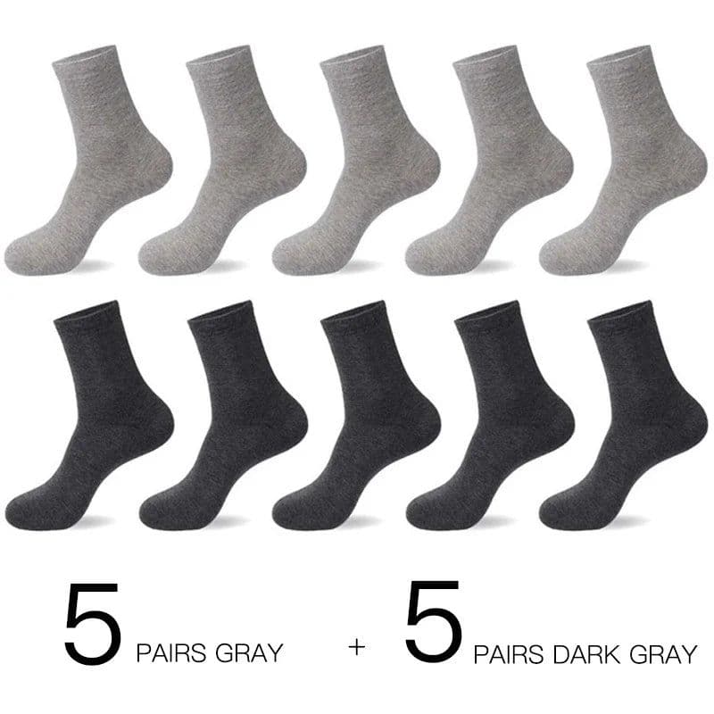 image-HSS 2023 Men's Cotton Socks New styles 10 Pairs / Lot Black Business Men Socks Breathable Spring Summer for Male US size(6.5-12)