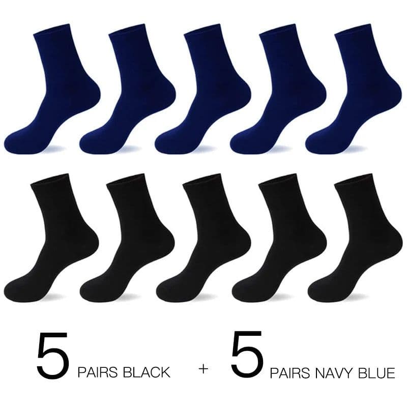image-HSS 2023 Men's Cotton Socks New styles 10 Pairs / Lot Black Business Men Socks Breathable Spring Summer for Male US size(6.5-12)