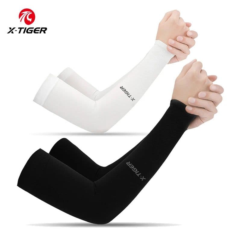 image-X-TIGER Cycling Arm Sleeves Ice Fabric Anti-UV Sunscreen Running Cycling Sleeve Outdoor Sport Cycling Arm Warmers Men Women