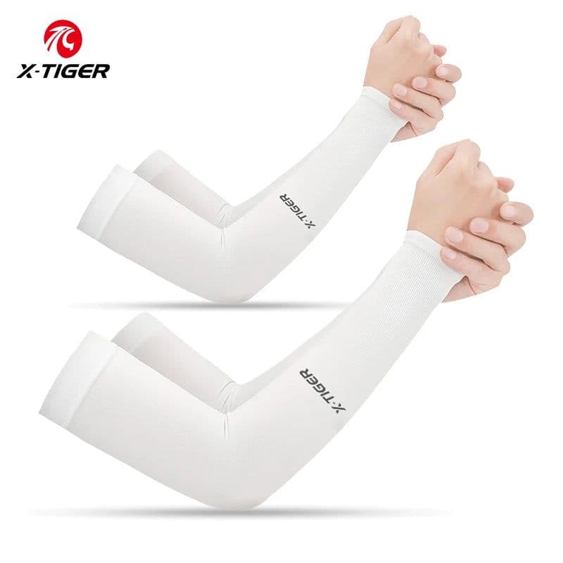 image-X-TIGER Cycling Arm Sleeves Ice Fabric Anti-UV Sunscreen Running Cycling Sleeve Outdoor Sport Cycling Arm Warmers Men Women
