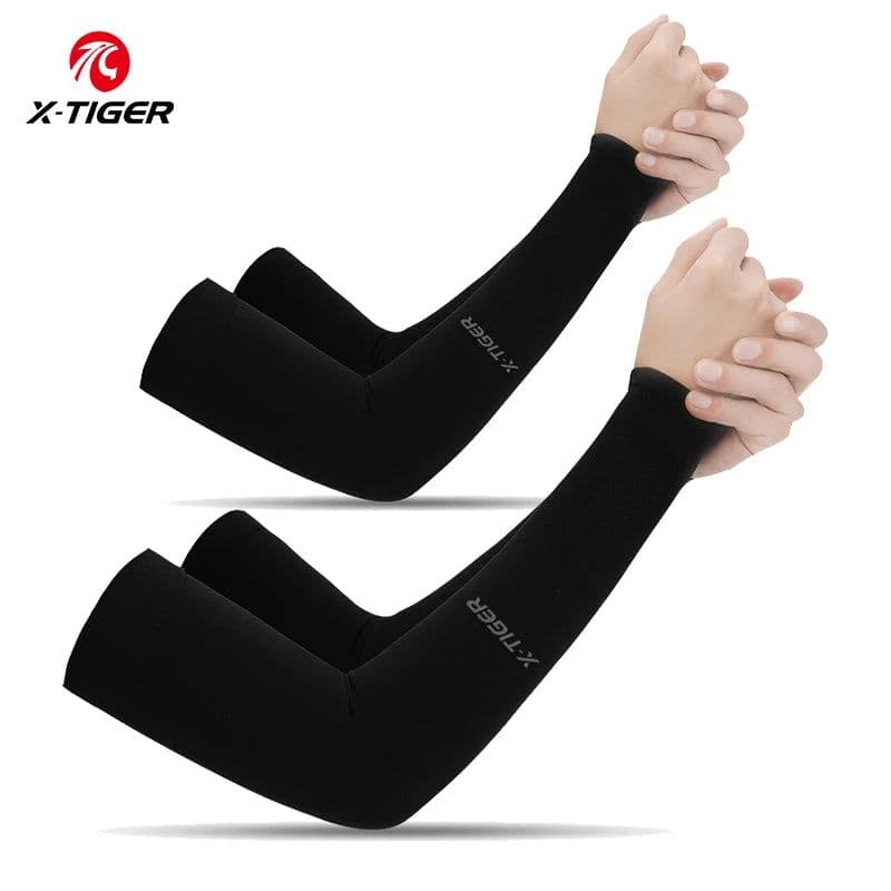 image-X-TIGER Cycling Arm Sleeves Ice Fabric Anti-UV Sunscreen Running Cycling Sleeve Outdoor Sport Cycling Arm Warmers Men Women