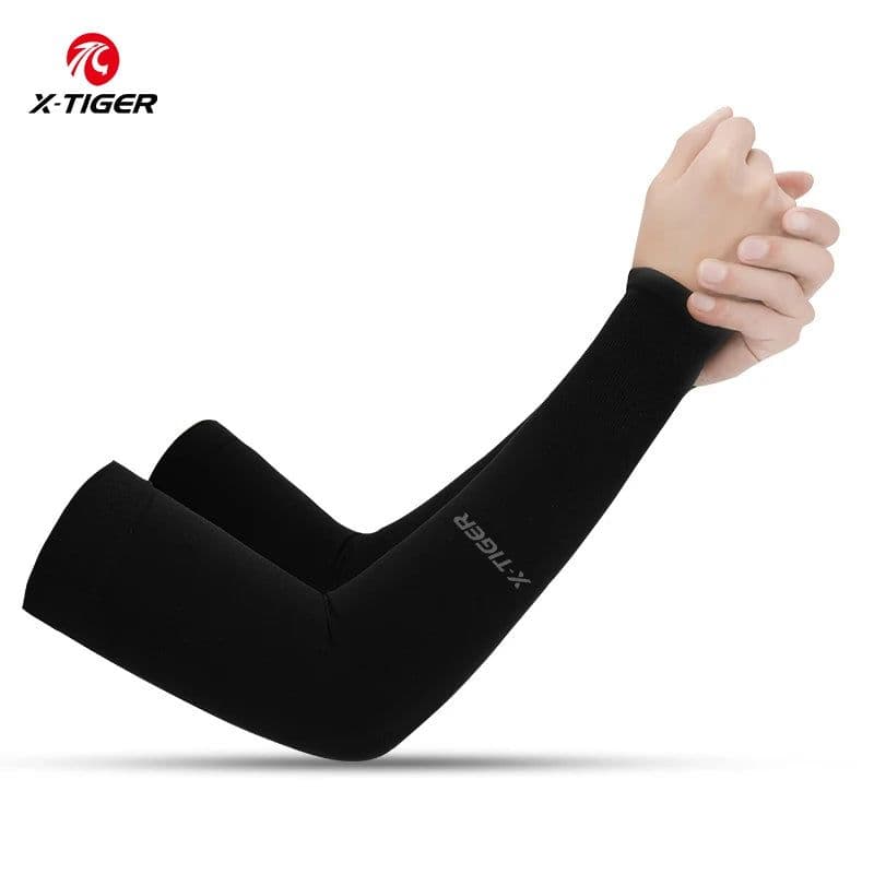 image-X-TIGER Cycling Arm Sleeves Ice Fabric Anti-UV Sunscreen Running Cycling Sleeve Outdoor Sport Cycling Arm Warmers Men Women