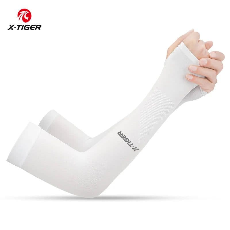 image-X-TIGER Cycling Arm Sleeves Ice Fabric Anti-UV Sunscreen Running Cycling Sleeve Outdoor Sport Cycling Arm Warmers Men Women