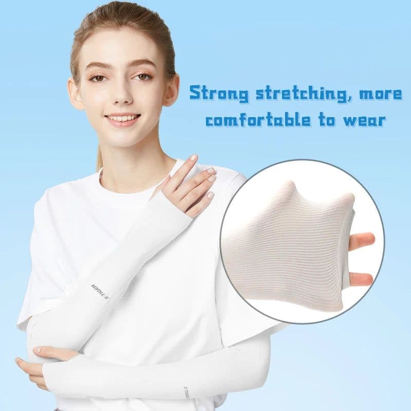 image-X-TIGER Cycling Arm Sleeves Ice Fabric Anti-UV Sunscreen Running Cycling Sleeve Outdoor Sport Cycling Arm Warmers Men Women