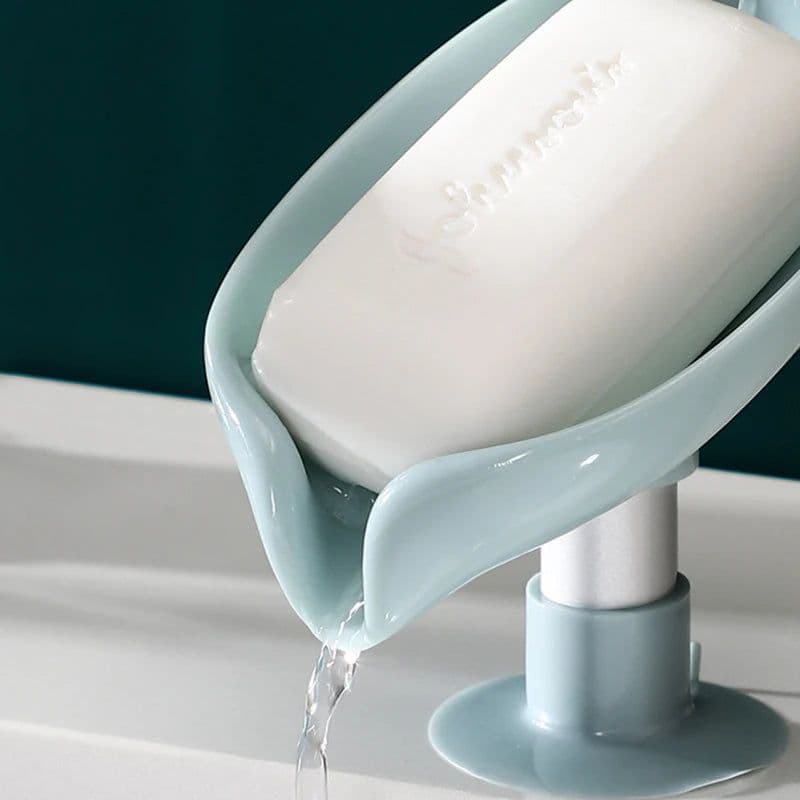 image-Leaf Shape Soap Box Drain Soap Holder Box Bathroom Accessories Toilet Laundry Soap Box Bathroom Supplies Bathroom Tray Gadgets