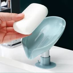 image-Leaf Shape Soap Box Drain Soap Holder Box Bathroom Accessories Toilet Laundry Soap Box Bathroom Supplies Bathroom Tray Gadgets