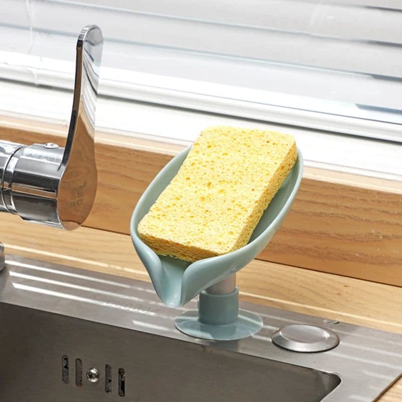 image-Leaf Shape Soap Box Drain Soap Holder Box Bathroom Accessories Toilet Laundry Soap Box Bathroom Supplies Bathroom Tray Gadgets