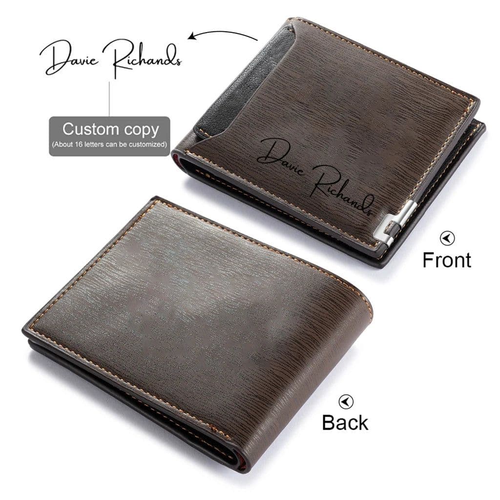 image-Personalized Photo Wallet for Men Customized Picture Name Wallets for Men Gift for Men Father's Day Valentines Gift for Husband