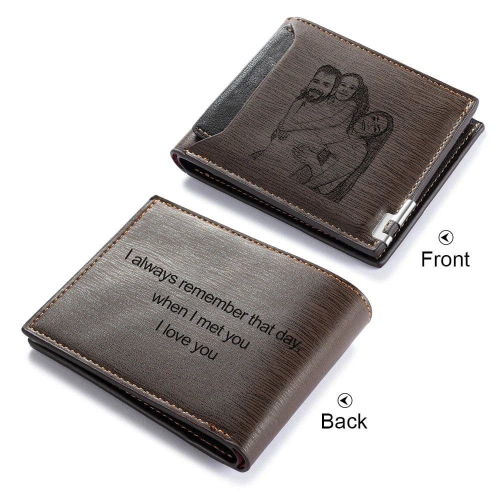 image-Personalized Photo Wallet for Men Customized Picture Name Wallets for Men Gift for Men Father's Day Valentines Gift for Husband