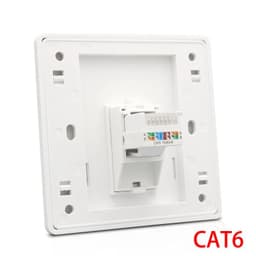 image-CAT6 RJ45 Network Wall Face Cover One Port Internet Panel Extruded Wire LAN Socket Faceplate In White For Tenda Ethernet Switch