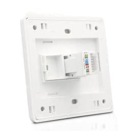 image-CAT6 RJ45 Network Wall Face Cover One Port Internet Panel Extruded Wire LAN Socket Faceplate In White For Tenda Ethernet Switch