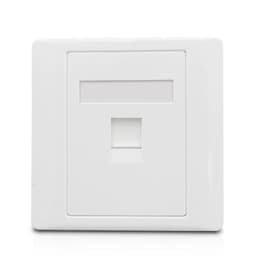 image-CAT6 RJ45 Network Wall Face Cover One Port Internet Panel Extruded Wire LAN Socket Faceplate In White For Tenda Ethernet Switch