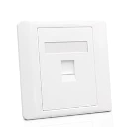 image-CAT6 RJ45 Network Wall Face Cover One Port Internet Panel Extruded Wire LAN Socket Faceplate In White For Tenda Ethernet Switch