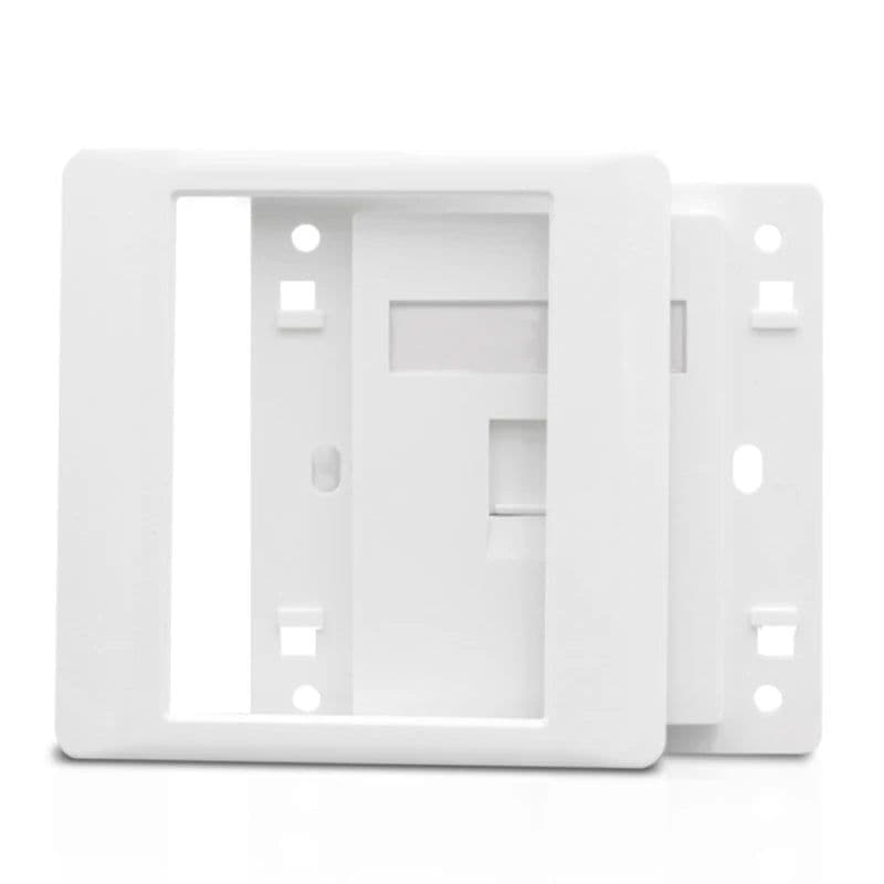 image-CAT6 RJ45 Network Wall Face Cover One Port Internet Panel Extruded Wire LAN Socket Faceplate In White For Tenda Ethernet Switch