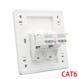 image-CAT6 RJ45 Network Wall Face Cover One Port Internet Panel Extruded Wire LAN Socket Faceplate In White For Tenda Ethernet Switch