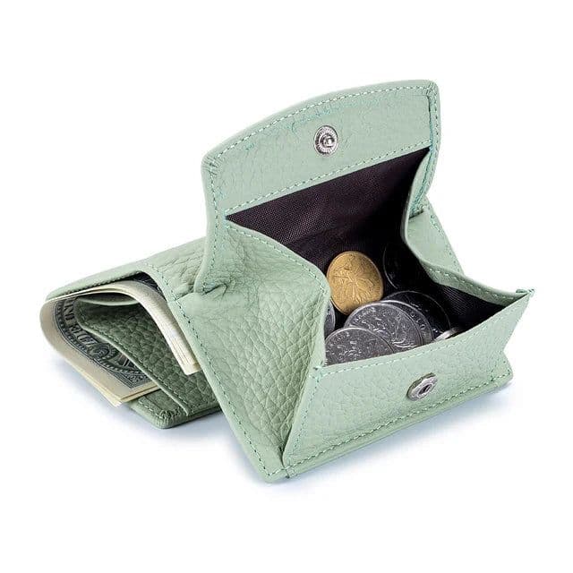 image-New Women Genuine Leather Purses Female Small Cowhide Wallets Lady Coin Bag Card Holder Large Capacity Money Bag Portable Clutch