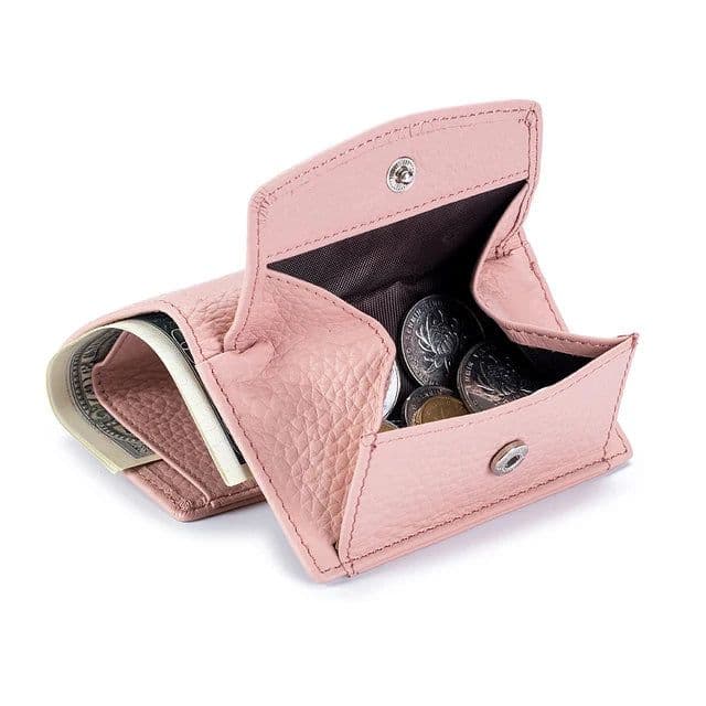 image-New Women Genuine Leather Purses Female Small Cowhide Wallets Lady Coin Bag Card Holder Large Capacity Money Bag Portable Clutch