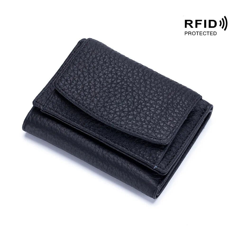 image-New Women Genuine Leather Purses Female Small Cowhide Wallets Lady Coin Bag Card Holder Large Capacity Money Bag Portable Clutch