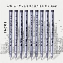 image-Waterproof STA Art Markers brush pen office student School Painting Line Drawing Black fine sketch Pens art supplies